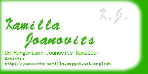 kamilla joanovits business card